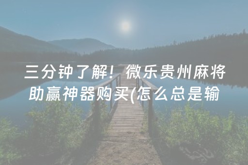 三分钟了解！微乐贵州麻将助赢神器购买(怎么总是输)