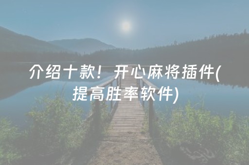 介绍十款！开心麻将插件(提高胜率软件)