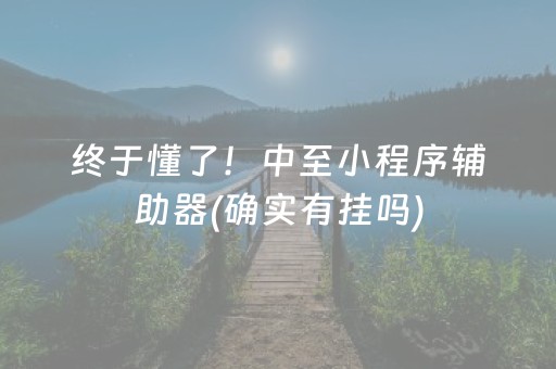 终于懂了！中至小程序辅助器(确实有挂吗)