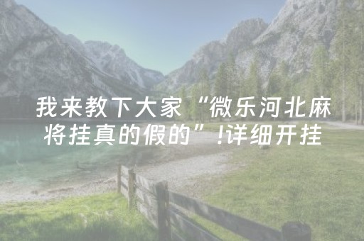 我来教下大家“微乐河北麻将挂真的假的”!详细开挂教程-抖音