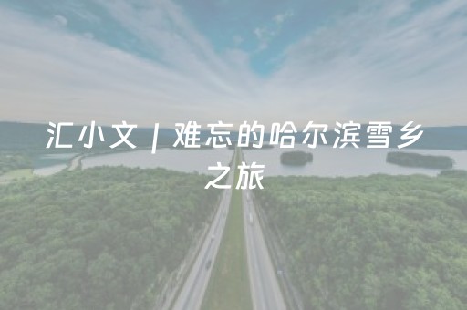 汇小文｜难忘的哈尔滨雪乡之旅