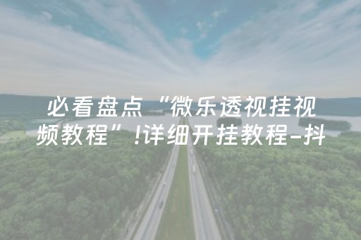 必看盘点“微乐透视挂视频教程”!详细开挂教程-抖音