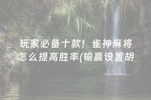 玩家必备十款！雀神麻将怎么提高胜率(输赢设置胡牌规律)