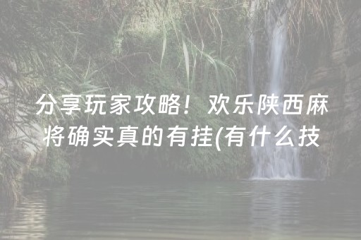 分享玩家攻略！欢乐陕西麻将确实真的有挂(有什么技巧)