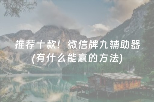 推荐十款！微信牌九辅助器(有什么能赢的方法)