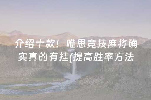 介绍十款！唯思竞技麻将确实真的有挂(提高胜率方法)