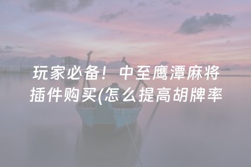 玩家必备！中至鹰潭麻将插件购买(怎么提高胡牌率)