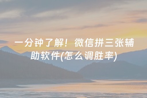 一分钟了解！微信拼三张辅助软件(怎么调胜率)