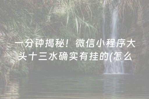 一分钟揭秘！微信小程序大头十三水确实有挂的(怎么抓到好牌)