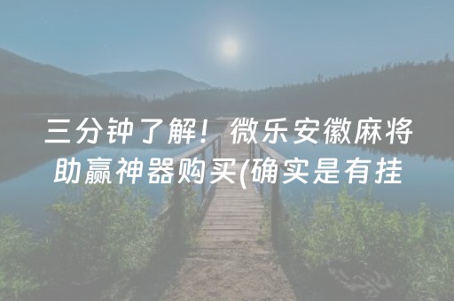 三分钟了解！微乐安徽麻将助赢神器购买(确实是有挂的)