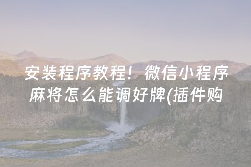 安装程序教程！微信小程序麻将怎么能调好牌(插件购买输赢规律)