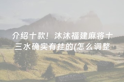 介绍十款！沐沐福建麻将十三水确实有挂的(怎么调整胜率)