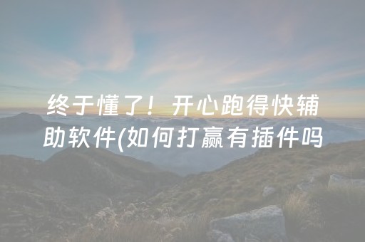 终于懂了！开心跑得快辅助软件(如何打赢有插件吗)