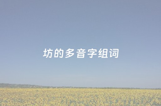 坊的多音字组词（似的多音字组词）