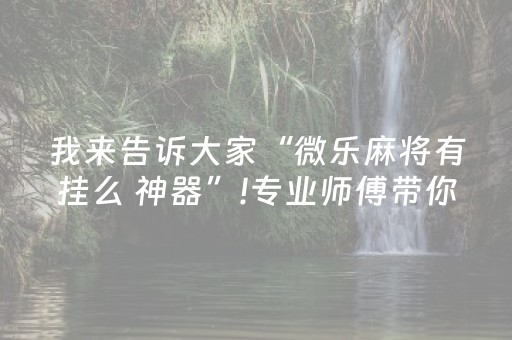 我来告诉大家“微乐麻将有挂么 神器”!专业师傅带你一起了解（详细教程）-抖音