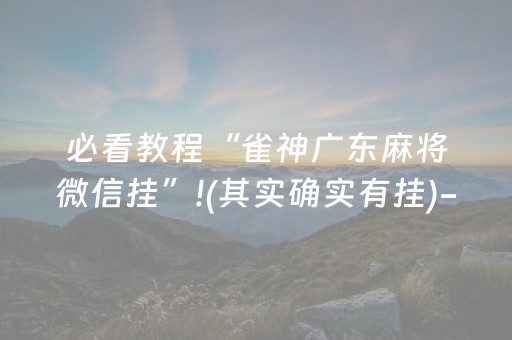 必看教程“雀神广东麻将微信挂”!(其实确实有挂)-抖音