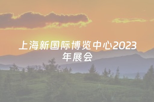 上海新国际博览中心2023年展会（上海新国际博览中心2023年展会排期表）