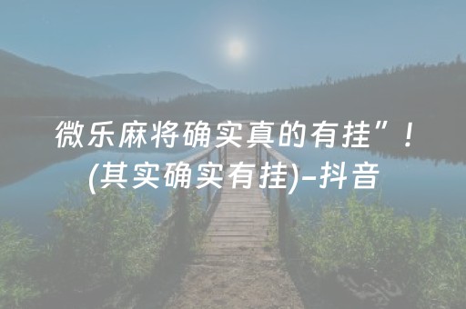 微乐麻将确实真的有挂”!(其实确实有挂)-抖音