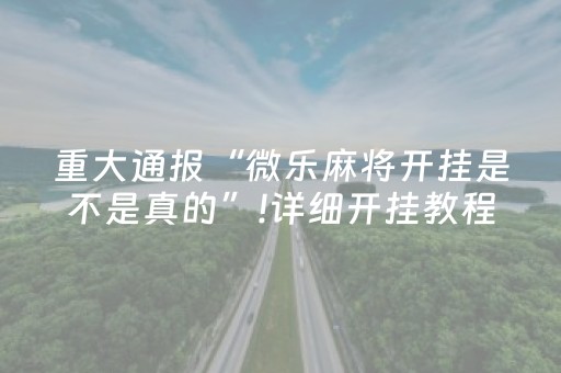 重大通报“微乐麻将开挂是不是真的”!详细开挂教程-抖音