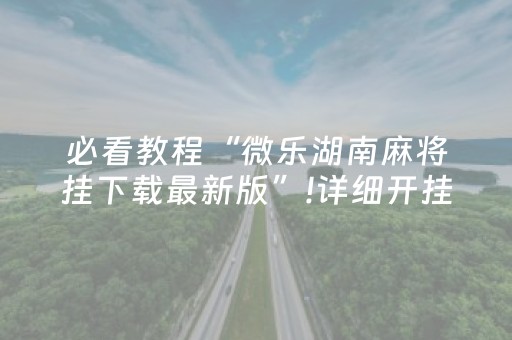 必看教程“微乐湖南麻将挂下载最新版”!详细开挂教程-抖音