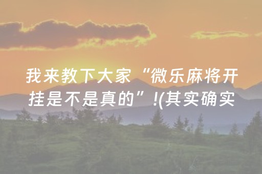 我来教下大家“微乐麻将开挂是不是真的”!(其实确实有挂)-抖音