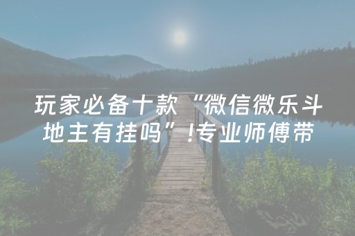 玩家必备十款“微信微乐斗地主有挂吗”!专业师傅带你一起了解（详细教程）-抖音