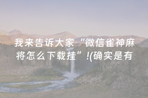 我来告诉大家“微信雀神麻将怎么下载挂”!(确实是有挂)-抖音