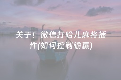 关于！微信打哈儿麻将插件(如何控制输赢)