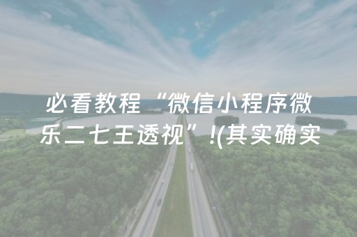 必看教程“微信小程序微乐二七王透视”!(其实确实有挂)-抖音