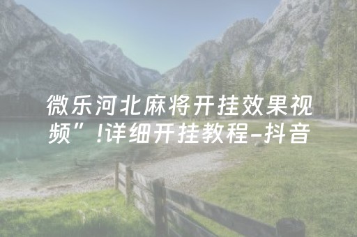 微乐河北麻将开挂效果视频”!详细开挂教程-抖音