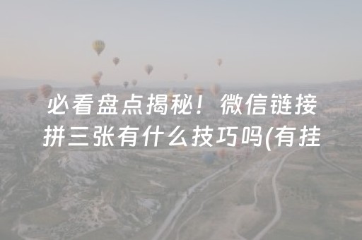 必看盘点揭秘！微信链接拼三张有什么技巧吗(有挂技巧辅助器)