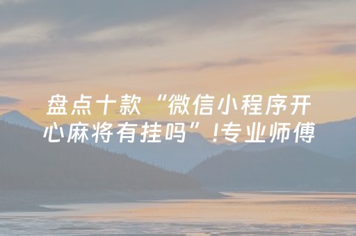 盘点十款“微信小程序开心麻将有挂吗”!专业师傅带你一起了解（详细教程）-抖音