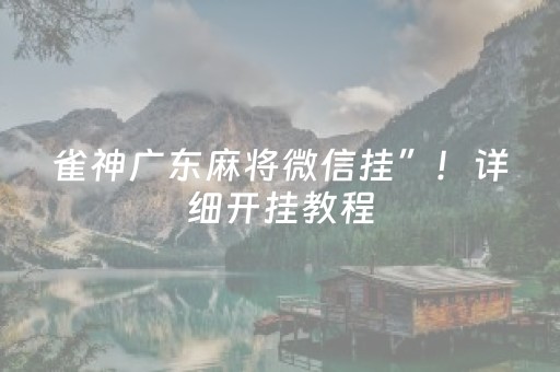 雀神广东麻将微信挂”！详细开挂教程（确实真的有挂)-抖音