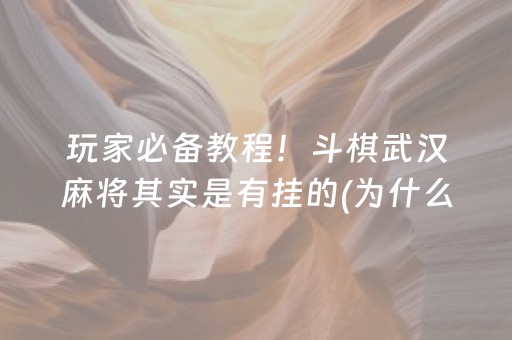 玩家必备教程！斗棋武汉麻将其实是有挂的(为什么经常输)