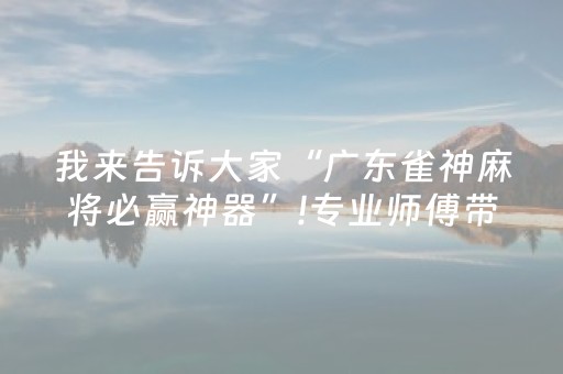 我来告诉大家“广东雀神麻将必赢神器”!专业师傅带你一起了解（详细教程）-抖音