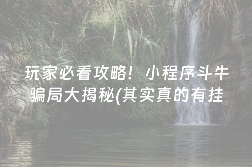 玩家必看攻略！小程序斗牛骗局大揭秘(其实真的有挂)