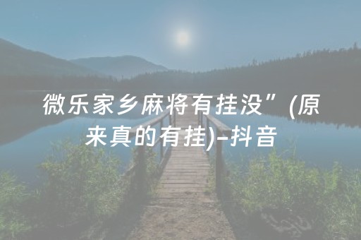 微乐家乡麻将有挂没”(原来真的有挂)-抖音