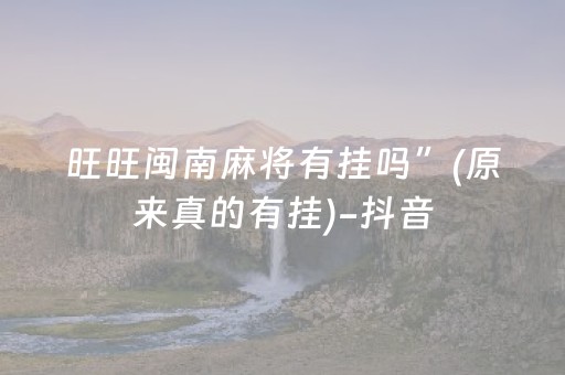 旺旺闽南麻将有挂吗”(原来真的有挂)-抖音