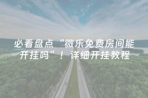 必看盘点“微乐免费房间能开挂吗”！详细开挂教程（确实真的有挂)-抖音