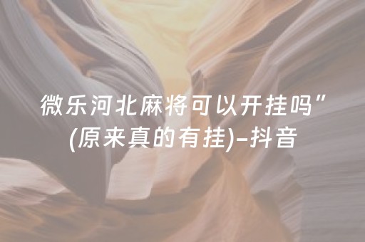 微乐河北麻将可以开挂吗”(原来真的有挂)-抖音