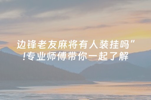 边锋老友麻将有人装挂吗”!专业师傅带你一起了解（详细教程）-抖音