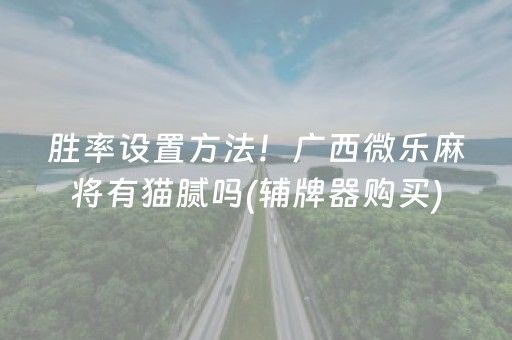 胜率设置方法！广西微乐麻将有猫腻吗(辅牌器购买)