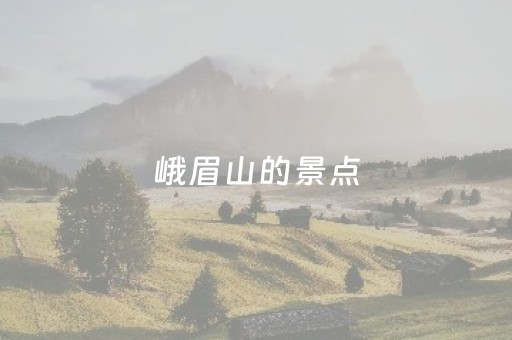 峨眉山的景点（峨眉山的景点介绍）