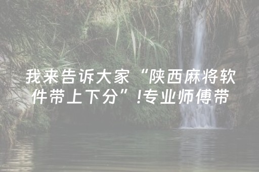 我来告诉大家“陕西麻将软件带上下分”!专业师傅带你一起了解（详细教程）-抖音