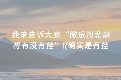 我来告诉大家“微乐河北麻将有没有挂”!(确实是有挂)-抖音