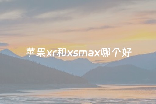 苹果xr和xsmax哪个好（苹果xr和xsmax哪个好用点）