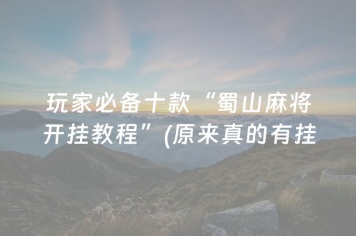 玩家必备十款“蜀山麻将开挂教程”(原来真的有挂)-抖音