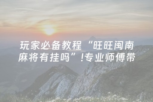 玩家必备教程“旺旺闽南麻将有挂吗”!专业师傅带你一起了解（详细教程）-抖音