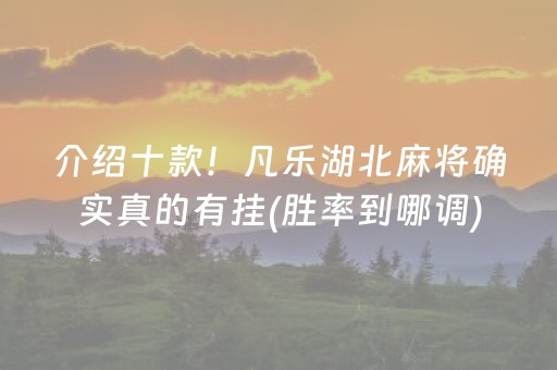 介绍十款！凡乐湖北麻将确实真的有挂(胜率到哪调)