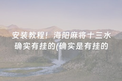 安装教程！海阳麻将十三水确实有挂的(确实是有挂的)